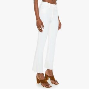 MOTHER Size 27 The Hustler Ankle Fray in Fairest Of Them All (White)
